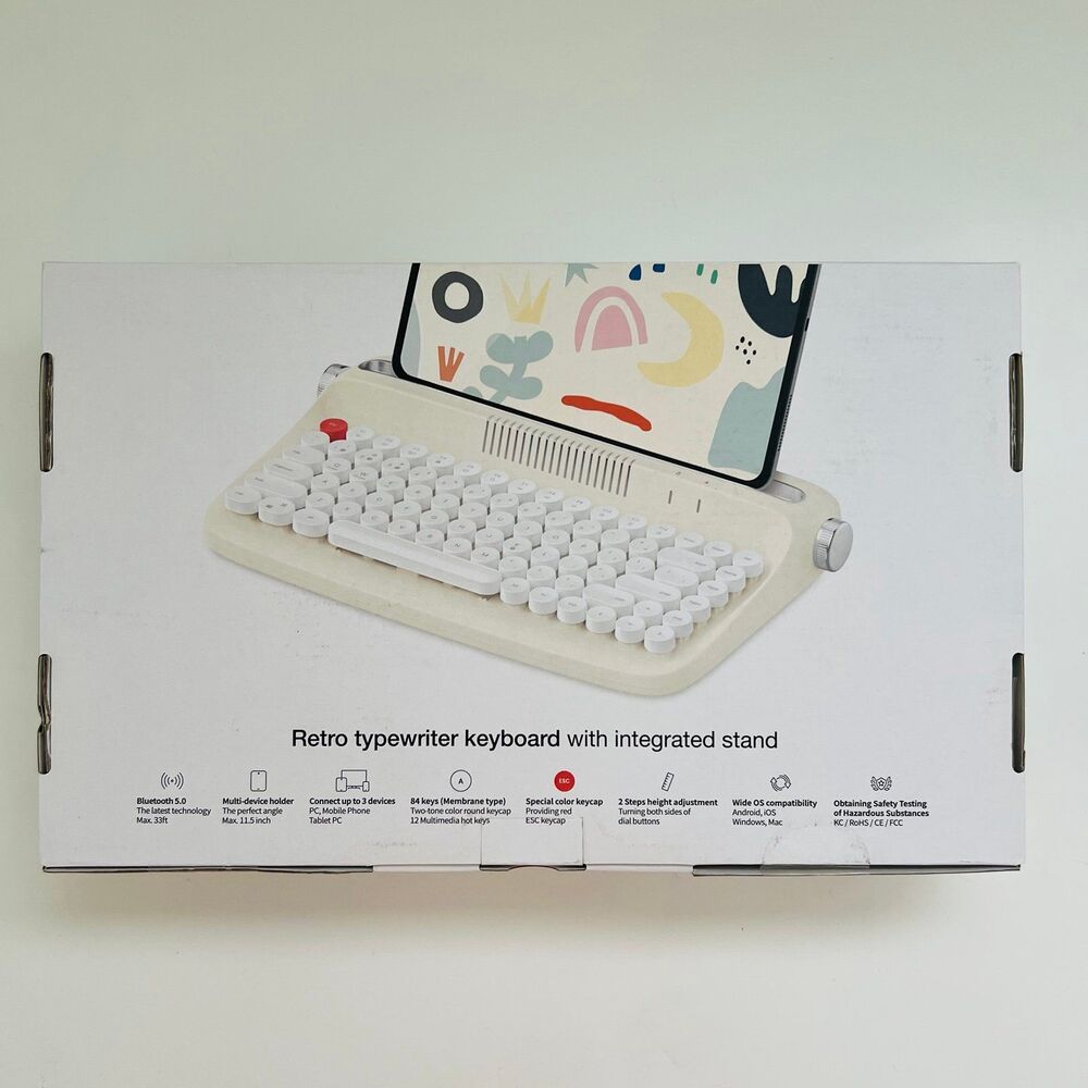 YUNZII ACTTO Wireless Typewriter Keyboard Bluetooth Stand for Tablet, Phone, PC - Picture 5 of 5